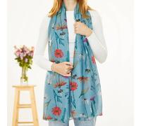My Posh Shop Women's Duck Egg Meadow Flower Print Scarf in Duck Egg Blue My Posh Shop Duck Egg Blue One Size