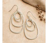 My Posh Shop Women's Statement Oval Hoops Drop Earrings in Silver My Posh Shop Silver One Size