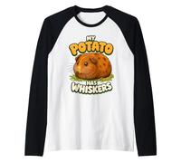 My Potato Has Whiskers Cavy Lover Owner Stuff Guinea Pig Raglan Baseball Tee
