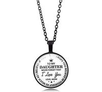 My Precious Daughter Necklace - Never Forget I Love You. Dear Girl Necklace in Stainless Steel Professional