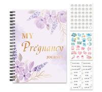 My Pregnancy - 11.22x8.27 Powder Mother Planner, Countdown Organizer, Creative Memory Diary with Sticker Set | Memory Book for Woman Mom Milestone