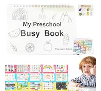 My Preschool Busy Book, 12 Themes Toddler Busy Book for Kids - Preschool Learning Activities Workbook, Learning Materials and Tracing Coloring Book