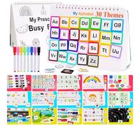 My Preschool Busy Book for Toddlers, Education Workbook Activity Binder with 30 Themes, Autism Learning Materials and Tracing (white)