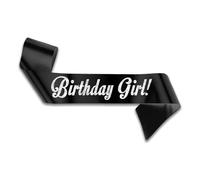 My Pretty Little Gifts Birthday Girl Sash 16th 18th 21st 30th 40th 50th 60th (Black)