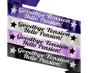 My Pretty Little Gifts Goodbye Tension Hello Pension Sash Retirement Senior Leaving Retire