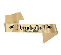 My Pretty Little Gifts I Graduated! Class of 2023- Graduation Sash Graduated 2023 Gift Present Uni Honour Bachelor 1st - Black, Silver, Gold & Rose Gold Text available