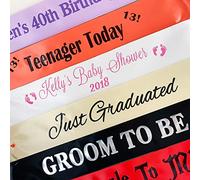 My Pretty Little Gifts Personalised Printed Party Sash - Birthdays, Hen & Stag Parties, Graduation, Retirement - Customizable