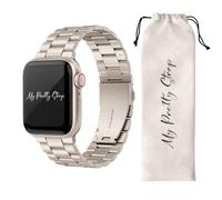 My Pretty Strap Classic Apple Watch Band 38/40/41mm or 42/44/45/49mm, Stainless Steel Metal Gold/Silver/Black (38MM / 40MM / 41MM, Starlight)