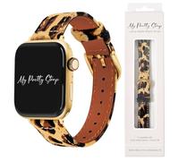 My Pretty Strap- Compatible Apple Watch Band - Denim & Leather iWatch Strap for Women - Series 1-10, SE & Ultra (38MM/ 40MM/ 41MM/ 42MM/ 44MM/ 45MM/ 49MM) - Blue Jeans, Leopard -Indigo