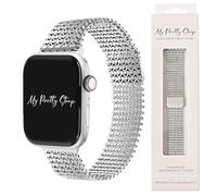 My Pretty Strap- Compatible Apple Watch Band - Stainless Steel iWatch Strap for Women- Adjustable Strap (5.4" - 9.4") - Series 1-11, SE & Ultra (38/40 41/42/44/45/49) - Gold, Silver -Jasmine