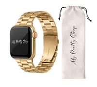 My Pretty Strap- Compatible Apple Watch Band - Stainless Steel iWatch Strap for Women- Adjustable Strap (5.1" - 6.8") - Series 1-11, SE & Ultra (38/40 41/42/44/45/49) - Gold, Rose Gold, Silver, Black