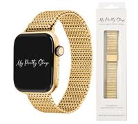 My Pretty Strap- Compatible Apple Watch Band - Stainless Steel iWatch Strap for Women- Adjustable Strap (5" - 8.4") - Series 1-11, SE & Ultra (38/40 41/42/44/45/49) - Gold, Silver -Aurora