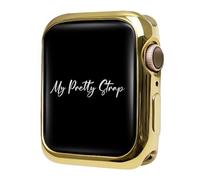 My Pretty Strap Glossy XOXO Protective Case for Apple Watch - Luxury Metal Cover for Women, Scratch-Resistant - Compatible with Apple Watch 38/40/41/42/44/45/49mm -Gold, Rose Gold, Silver