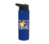 My Princess Wears Cleats Softball Mom Baseball Dad Gift Stainless Steel Insulated Water Bottle