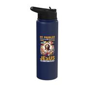My Problem is I Wanna Follow Jesus and Slap People Stainless Steel Insulated Water Bottle