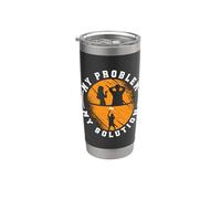 My Problem My Pictogram Dad Disc Golfing Flying Disc Player Stainless Steel Insulated Tumbler