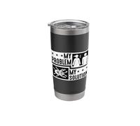 My Problem My Solution Pictogram Dad Bug Hunter Entomologist Stainless Steel Insulated Tumbler