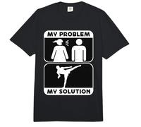 My Problem My Solution Pictogram Dad Mixed Martial Kickboxer Comfort Colors Adult Heavyweight T-Shirt