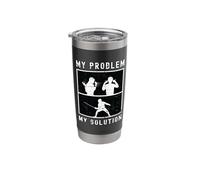 My Problem My Solution Pictogram Dad Mom Sword Play Fencer Stainless Steel Insulated Tumbler