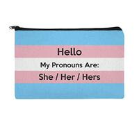My Pronouns are She Her Hers Gender Identity Makeup Cosmetic Bag Organizer Pouch