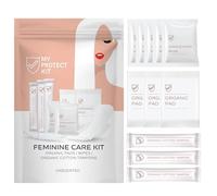 MY PROTECT KIT Feminine Care Kit - 11-Piece First Period Set, Compact Hygiene Set for Women, Essentials with Organic Cotton Tampons, Organic Pads and Wipes, 1 Piece