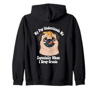 My Pup Understand Me Especially When I Drop Crusts Introvert Zip Hoodie