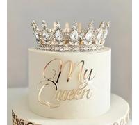 My Queen Cake Topper, Acrylic Happy Queen Birthday Cake Decoration Cake Charm for Wedding Birthday Engagement Bridal Shower Valentine's Day Mother's Day Party Decoration