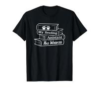 My Reading Assistant Has Whiskers Avid Reader Cat Lady Book Value Graphic T-Shirt, Men, Black, S