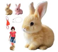 My Realistic Bunny Pal Toy, Easter Interactive Bunby Plush Toys with Leash, Hopping Rabbit Toy with Glowing Ears Walking and Talking, Stuffed Animal Bunnies Pets Easter Educational Toys for Kids