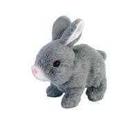 My Realistic Bunny Pal Toy, Plush Electric Walking Bunny Toy - Interactive Simulation Pet with Moving Mouth & Ears, Soft Long Hair, Battery Powered Interactive Rabbit Toys Gift for Kids 3+ (Grey)