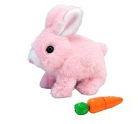 My Realistic Bunny Pal Toy, Plush Electric Walking Bunny Toy - Interactive Simulation Pet with Moving Mouth & Ears, Soft Long Hair, Battery Powered Interactive Rabbit Toys Gift for Kids 3+ (Pink)