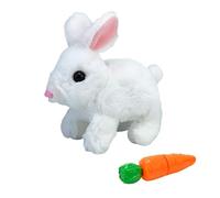 My Realistic Bunny Pal Toy, Plush Electric Walking Bunny Toy - Interactive Simulation Pet with Moving Mouth & Ears, Soft Long Hair, Battery Powered Interactive Rabbit Toys Gift for Kids 3+ (White)