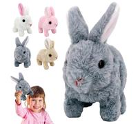 My Realistic Bunny Toy, Easter Bunny, Interactive Realistic Jumping Twitching And Shaking Ears, Easter Basket Gifts Lifelike Rabbit Hopping Interactive Floppy Stuffy Bunnies Plush Toy That Move