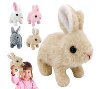 My Realistic Bunny Toy, Easter Bunny, Interactive Realistic Jumping Twitching And Shaking Ears, Easter Basket Gifts Lifelike Rabbit Hopping Interactive Floppy Stuffy Bunnies Plush Toy That Move