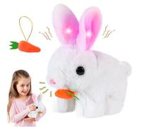 My Realistic Bunny Toy, Interactive Hopping bunny toy Electronic Plush Hopping Rabbit Toys with Jumping Twitching Shaking Ears and Carrot Realistic Bunny Toy for Children/Easter Gift/Decorations