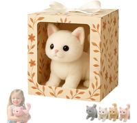 My Realistic Cat- Bring Endless Joy and Warmth, Interactive Realistic Ultra-Soft Cat Plush, Robot Cats Animal Stuffed, That Acts Like a Real Cats,That Walks, Meows & Tail Wagging (White)