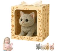 My Realistic Cat- Bring Endless Joy and Warmth, Interactive Realistic Ultra-Soft Cat Plush, Robot Cats Animal Stuffed, That Acts Like a Real Cats,That Walks, Meows & Tail Wagging (Grey)