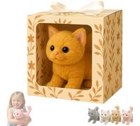 My Realistic Cat- Bring Endless Joy and Warmth, Interactive Realistic Ultra-Soft Cat Plush, Robot Cats Animal Stuffed, That Acts Like a Real Cats,That Walks, Meows & Tail Wagging (Yellow)