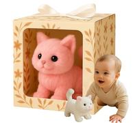 My Realistic Cat - Bring Endless Joy and Warmth, Realistic Electronic cat Toy, 2025 New Ai Robotic cat, Toy Cats That Walks, Meows & Tail Wagging Pink