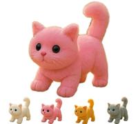My Realistic Cat - Interactive Robotic Pet Cat with Moving Head and Tail, Realistic Meowing Animatronic Plush Toy for Therapy Decoration and Prank Gifts pink