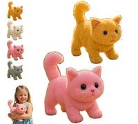 My Realistic Cat, Movements and Sounds, Can Walk, Meow, Wag Its Head and Tail, Robot Kitten That Acts Like A Real Kitten,Companion for Cat Lovers Pink + Orange