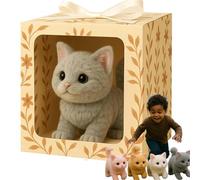 My Realistic Cat Toys, Ai Plush Robot Kitten - Bring Endless Joy and Warmth, 2025 New Lifelike Cat Toy with Walks, Meows & Tail Wagging, That Act Like A Real Cats gray