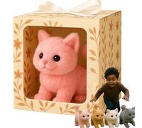 My Realistic Cat Toys, Ai Plush Robot Kitten - Bring Endless Joy and Warmth, 2025 New Lifelike Cat Toy with Walks, Meows & Tail Wagging, That Act Like A Real Cats pink