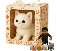 My Realistic Cat Toys, Ai Plush Robot Kitten - Bring Endless Joy and Warmth, 2025 New Lifelike Cat Toy with Walks, Meows & Tail Wagging, That Act Like A Real Cats white