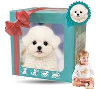 My Realistic Robot Puppy, AI Smart Robot Dog,Interactive Intelligent Soft Fur Plush Dog with Barking, Sitting & Wagging, That Act Like Real Dogs, for Parties, Boys Girls E