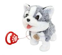 My Realistic Robot Puppy, Interactive Electronic Plush Puppy Toy with Touch Sensing, Voice Mimic, Lifelike Sounds, Tongue & Licking Motion, Leash Remote, Battery Powered
