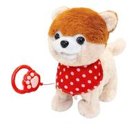My Realistic Robot Puppy, Interactive Electronic Plush Puppy Toy with Touch Sensing, Voice Mimic, Lifelike Sounds, Tongue & Licking Motion, Leash Remote, Battery Powered