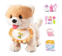 My Realistic Robot Puppy, Musical Singing Dancing Plush Interactive Dog Walk Along Puppy, Imitate Human Speech, Cuddle and Kiss, Walk and Run, Voice Dialogue Pomeranian Rechargeable battery