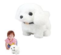 My Realistic Robot Puppy, Realistic Dog, 7.28 * 4.92 * 5.11 INCH White Realistic Robot Puppy with Soft Fur, Perfect for Parties and Birthday Gifts or Interactive Fun
