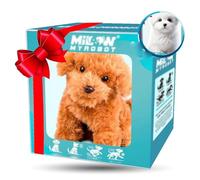 My Realistic Robot Puppy with Soft Fur,Robot Dog Acts Like a Real Puppy,for kids and Adults, Perfect for Parties,Interactive Fun and Birthday brown dog3